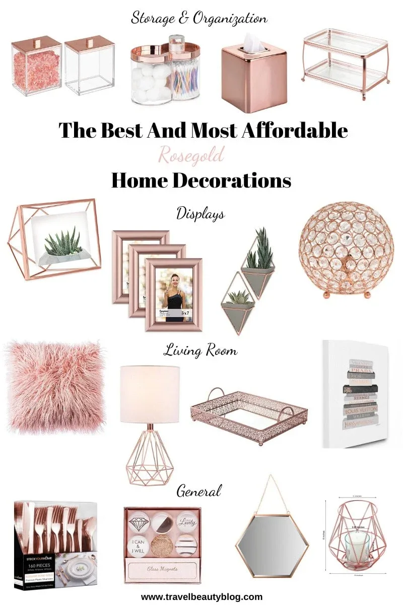 The Best Most Affordable Rosegold Home Decorations | Travel Beauty Blog