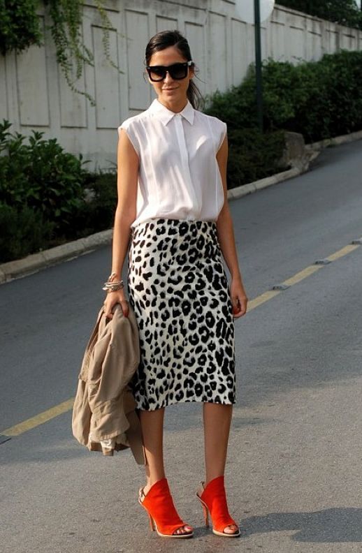 animal print skirt outfit ideas