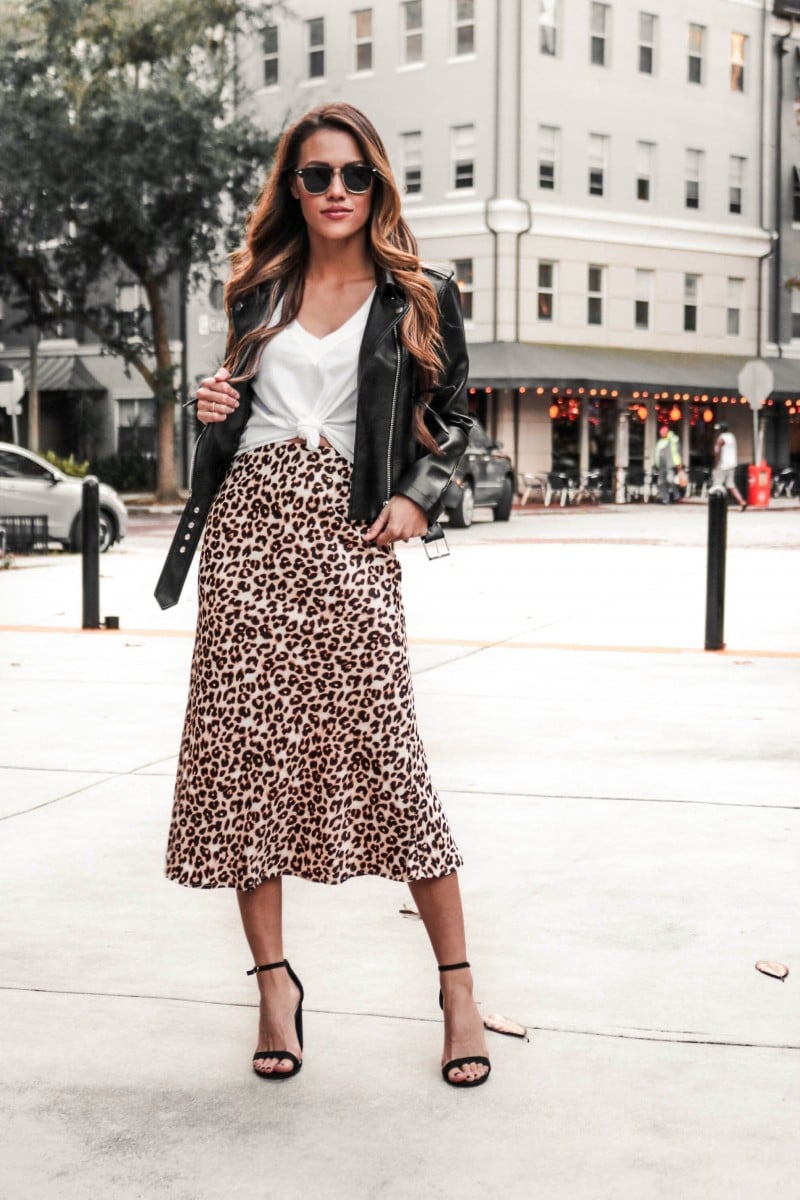 leopard maxi skirt outfit