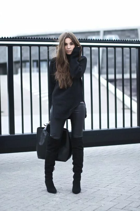 How To Style Leather Leggings For A Chic Effortless Look How To Style Outfits With Leather Leggings For Fall And Winter | Travel Beauty Blog