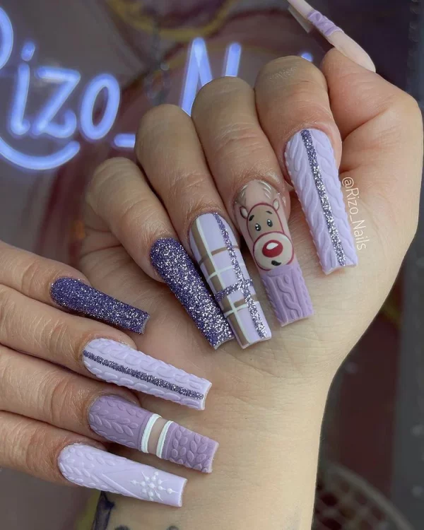 Purple Christmas Nails | Travel Beauty Blog