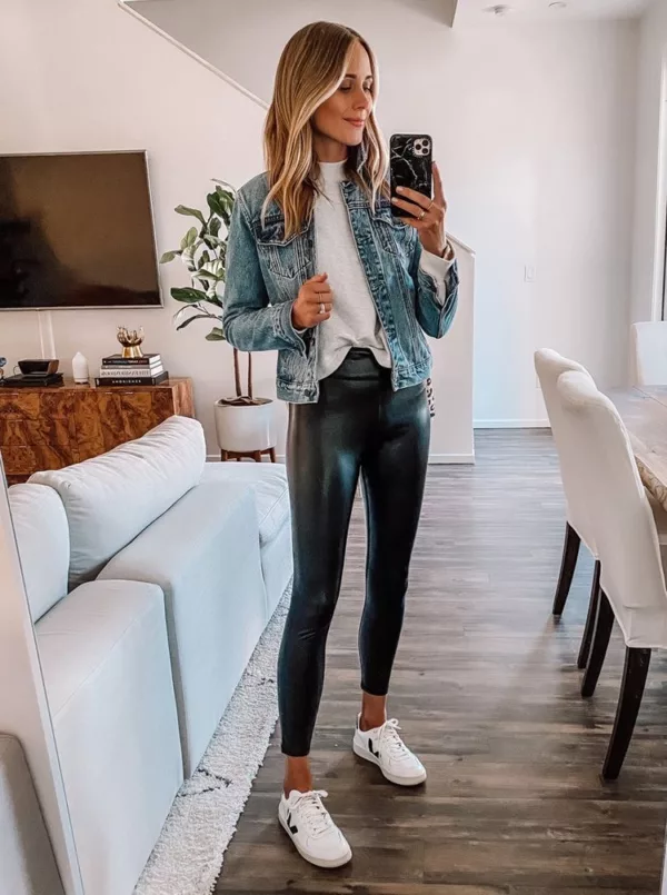 Commando Patent Leather Leggings Outfit - Mia Mia Mine  Outfits with  leggings, Leather leggings outfit, Leggings outfit casual