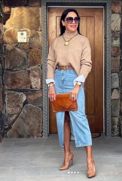 These Stylish Long Denim Skirt Outfits are bringing back the '90s Nostalgia