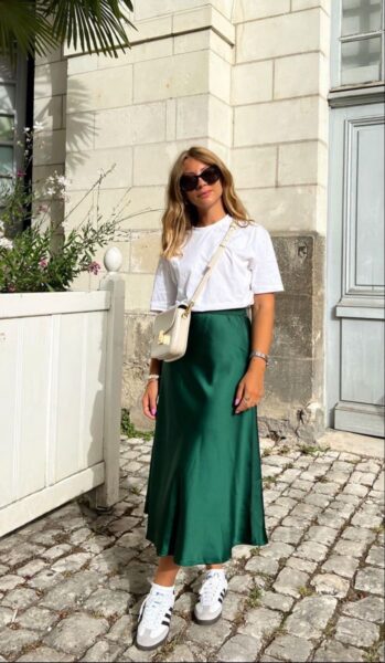 13 Cool Ways to Wear a Satin Skirt
