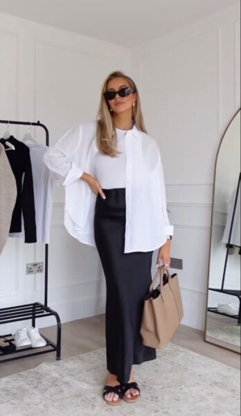 13 Cool Ways to Wear a Satin Skirt