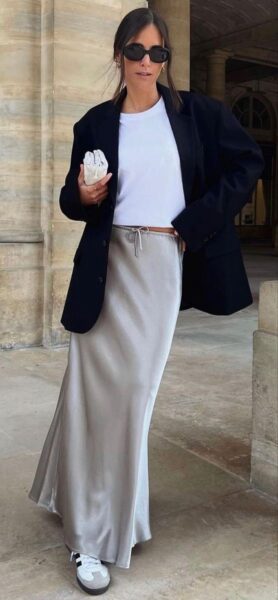 13 Cool Ways to Wear a Satin Skirt