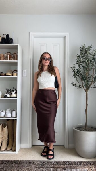 13 Cool Ways to Wear a Satin Skirt