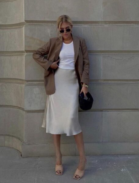 13 Cool Ways to Wear a Satin Skirt