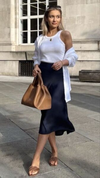 13 Cool Ways to Wear a Satin Skirt